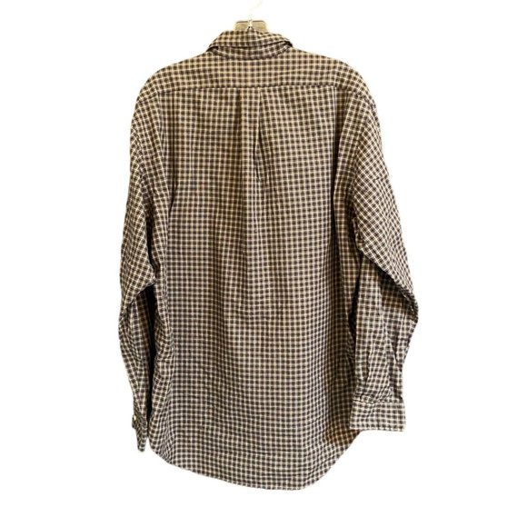 RALPH LAUREN MENS BLUE/BEIGE PLAID CLASSIC FIT COTTON LONG SLEEVE SHIRT SZ LARGE - Picture 2 of 7